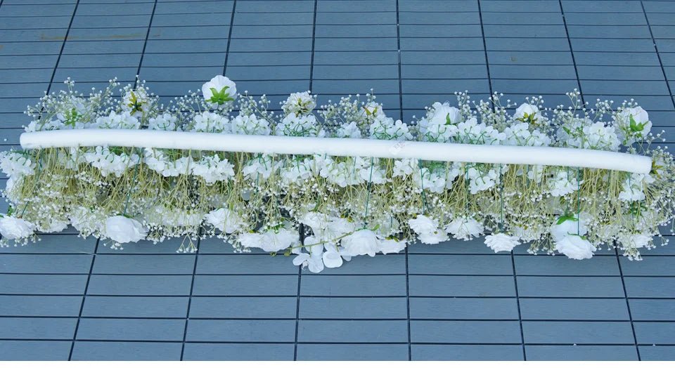 Stunning White Rose, Orchid and Baby's Breath Wedding Display Flowers - The Floral Gallery