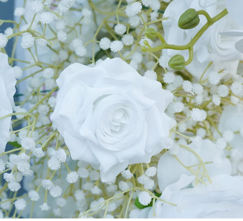 Stunning White Rose, Orchid and Baby's Breath Wedding Display Flowers - The Floral Gallery
