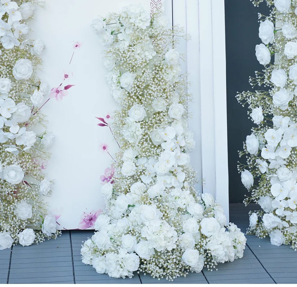 Stunning White Rose, Orchid and Baby's Breath Wedding Display Flowers - The Floral Gallery