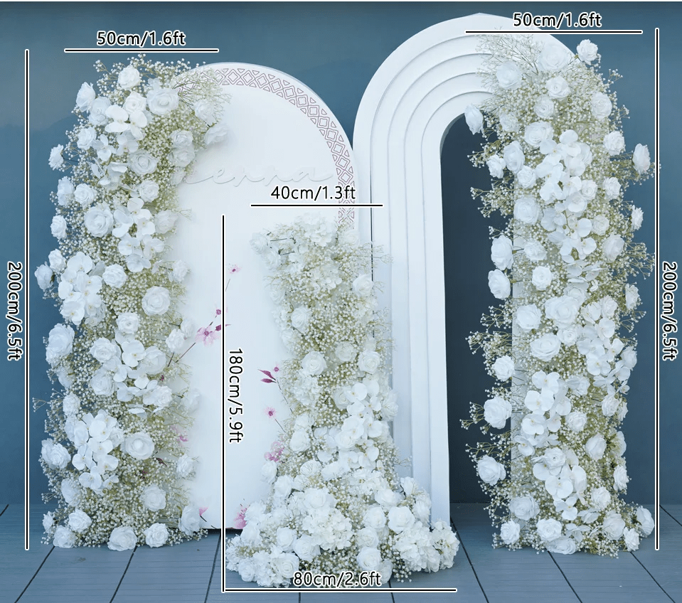 Stunning White Rose, Orchid and Baby's Breath Wedding Display Flowers - The Floral Gallery