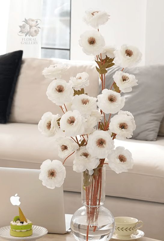 Top Quality White or Pink SILK Peonies with Large Flower Heads - The Floral Gallery