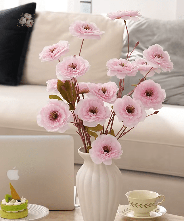 Top Quality White or Pink SILK Peonies with Large Flower Heads - The Floral Gallery