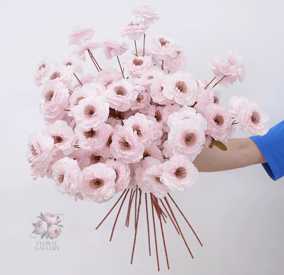 Top Quality White or Pink SILK Peonies with Large Flower Heads - The Floral Gallery