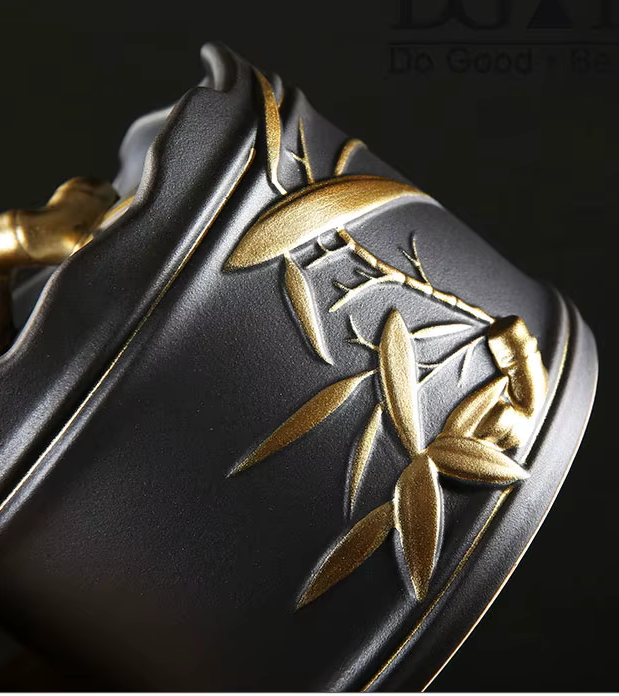 Black & Gold Luxury Cremation Funeral URN Human or Pet Ashes
