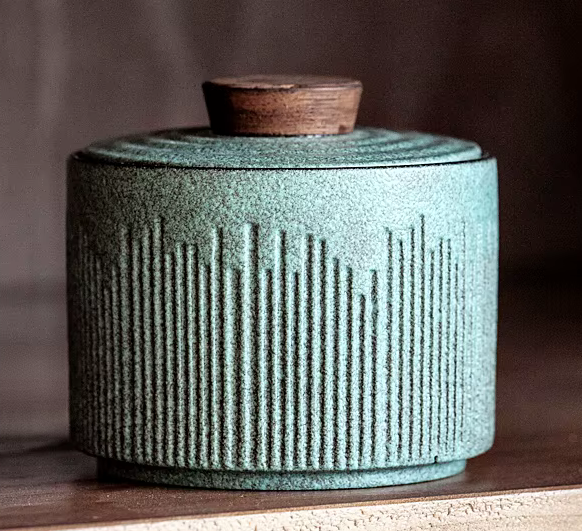 Small Jade Green Ceramic Pet Cermation Urn