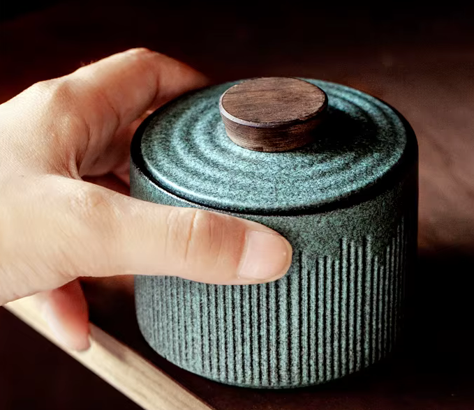 Small Jade Green Ceramic Pet Cermation Urn