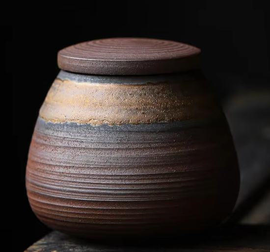 Small Brown Wabi Sabi Pet Cermation Urn