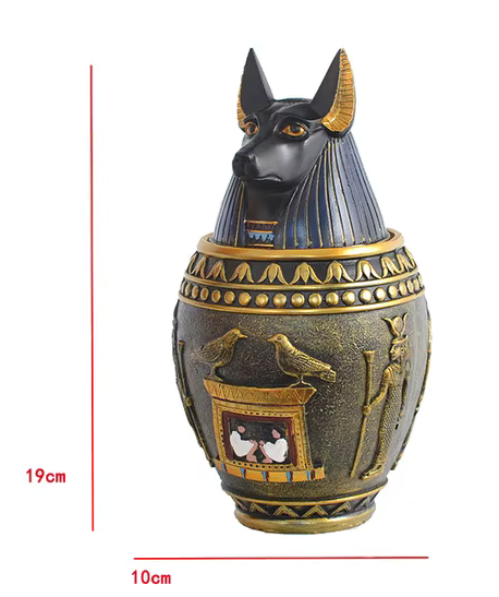 Anubis Egyptian God Cremation Funeral URN for Pet Ashes
