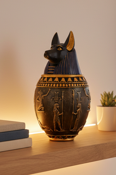 Anubis Egyptian God Cremation Funeral URN for Pet Ashes