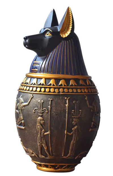 Anubis Egyptian God Cremation Funeral URN for Pet Ashes