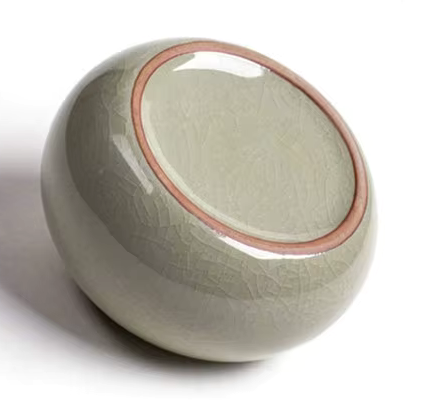 Olive Green Simple Ceramic Small Pet Cremation Urn Ashes