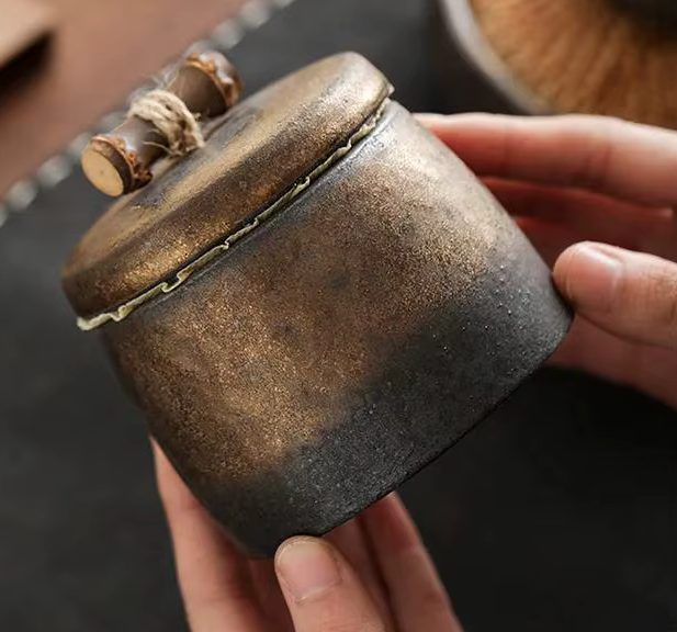 Rustic Earth Tones Ceramic Pet Cermation Urn