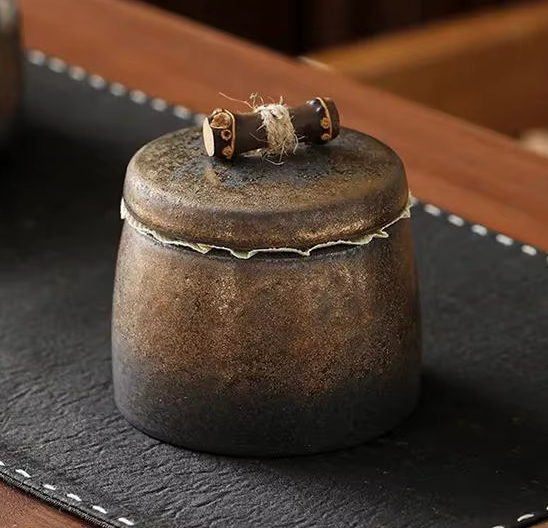 Rustic Earth Tones Ceramic Pet Cermation Urn