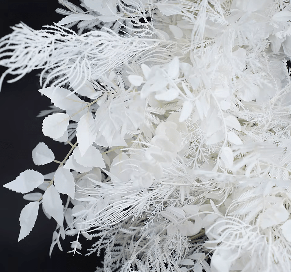 White Hanging Wisteria & Mist Grass SILK Table Display Flowers - The Floral Gallery